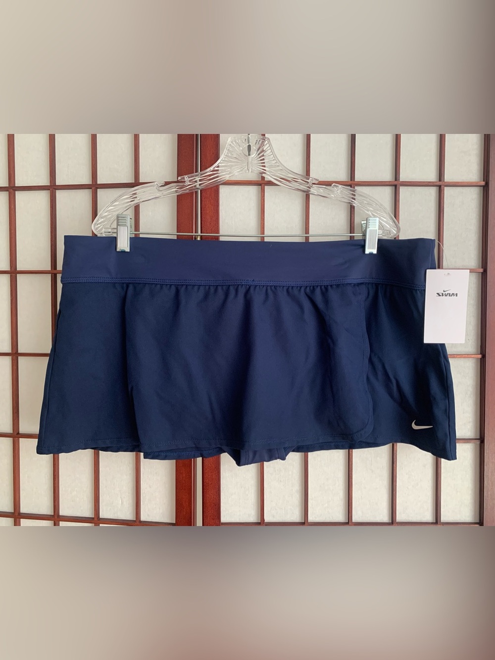 NWT NIKE SWIM Navy-blue Bikini Swim Skirt with Zipper Pocket in Size XXL